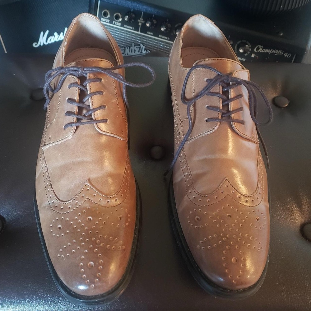 Target Tan Faux Leather Men's Oxfords